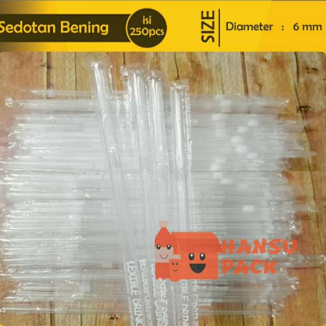 Sedotan Tekuk Higienis Bening 6mm | Transparant