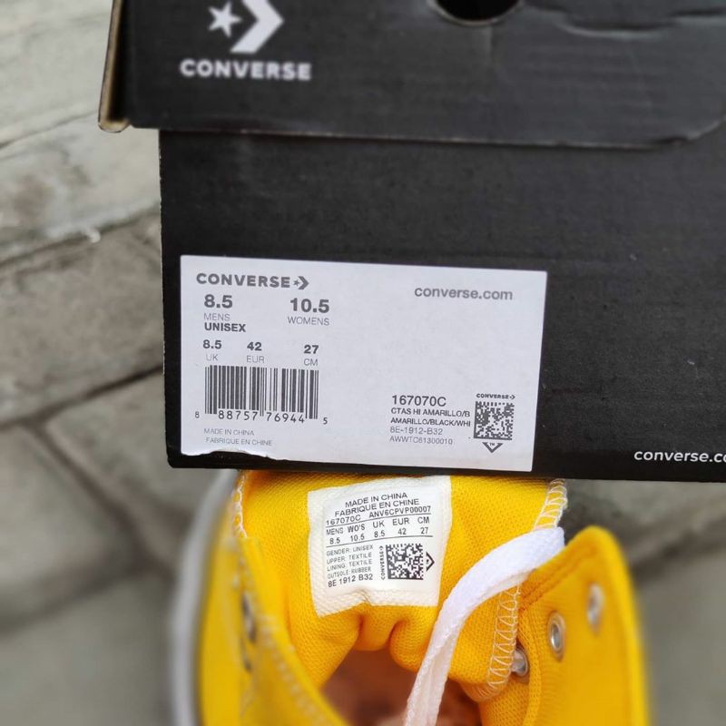 SEPATU SNEAKERS PRIA CONVERSE CTAS HI AMARILLO  (167070C)