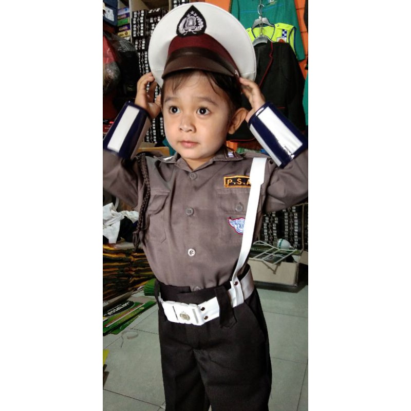 SERAGAM PROFESI ANAK POLISI LALU LINTAS PAKET LENGKAP
