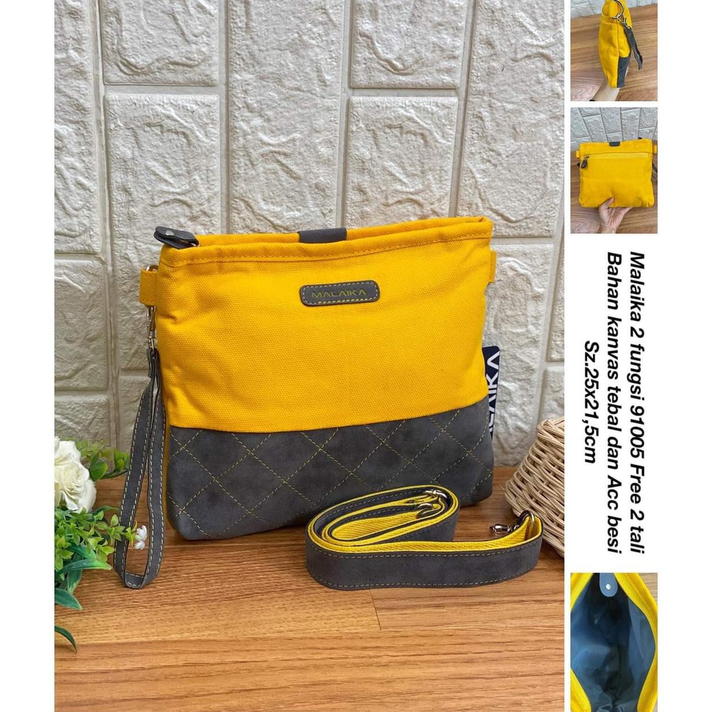 FILLYS Tas Slempang Malaika 2 fungsi 91005 Free 2 tali Bahan kanvas tebal