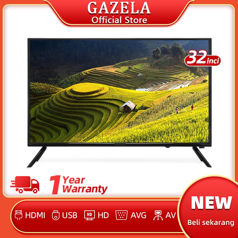 Gazela TV LED 32 inci LED TV Analog & 32Inci Digita HD Ready Televisi Murah Monitor Komputer