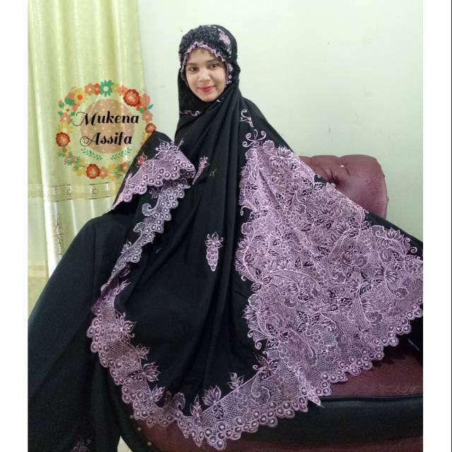 Mukena handmade bukittinggi black pink