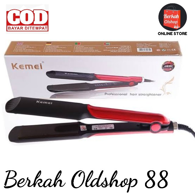 Berkah Oldshop 88 - Catokan KEMEI KM 531 Catok rambut Lurus temperatur suhu ionic KM531