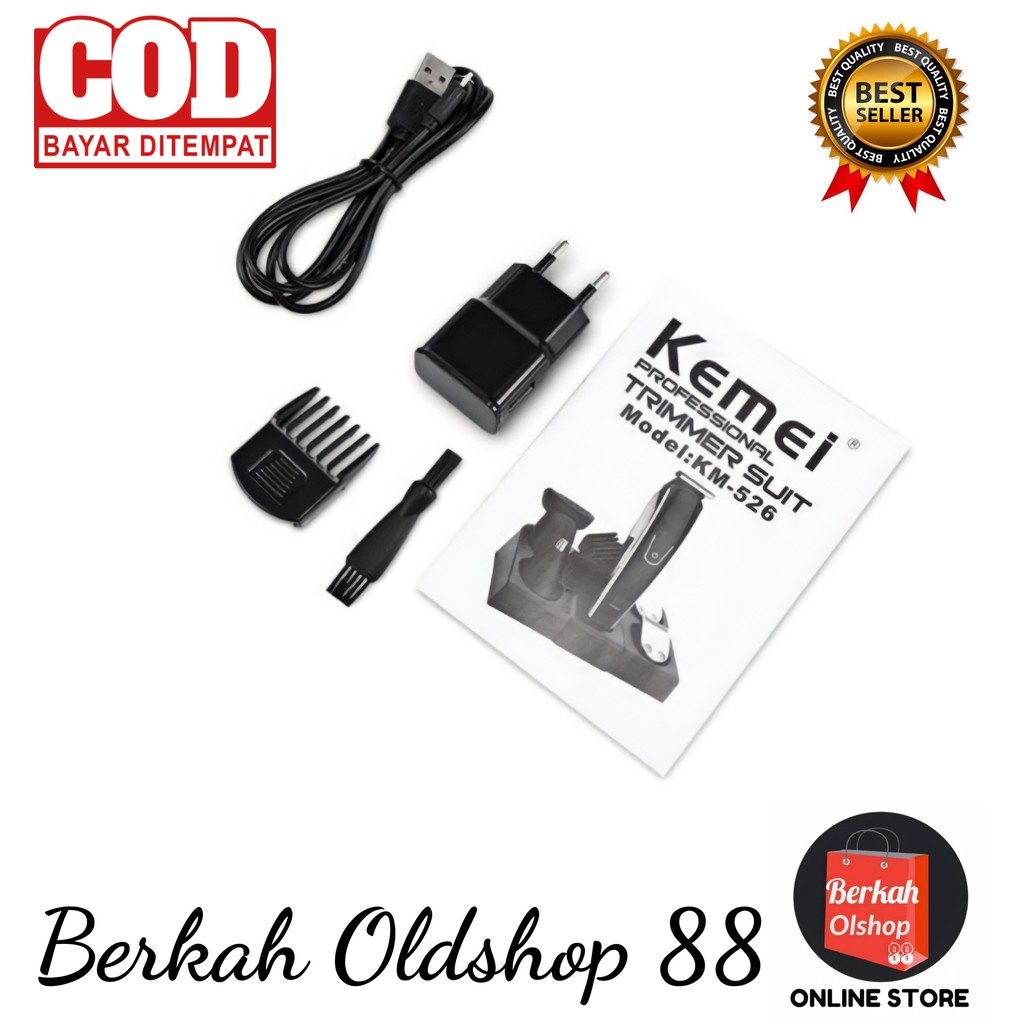 Berkah Oldshop 88 - Alat Cukur Rambut Charger Kemei KM 526 8 in 1 Hair Clipper Kemei 526