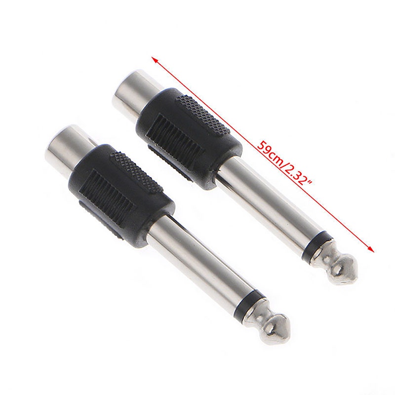 {LUCKID}10 Pcs RCA Female Jack To 6.35mm 1/4&quot; Male Mono Plug Audio Adapter Connector