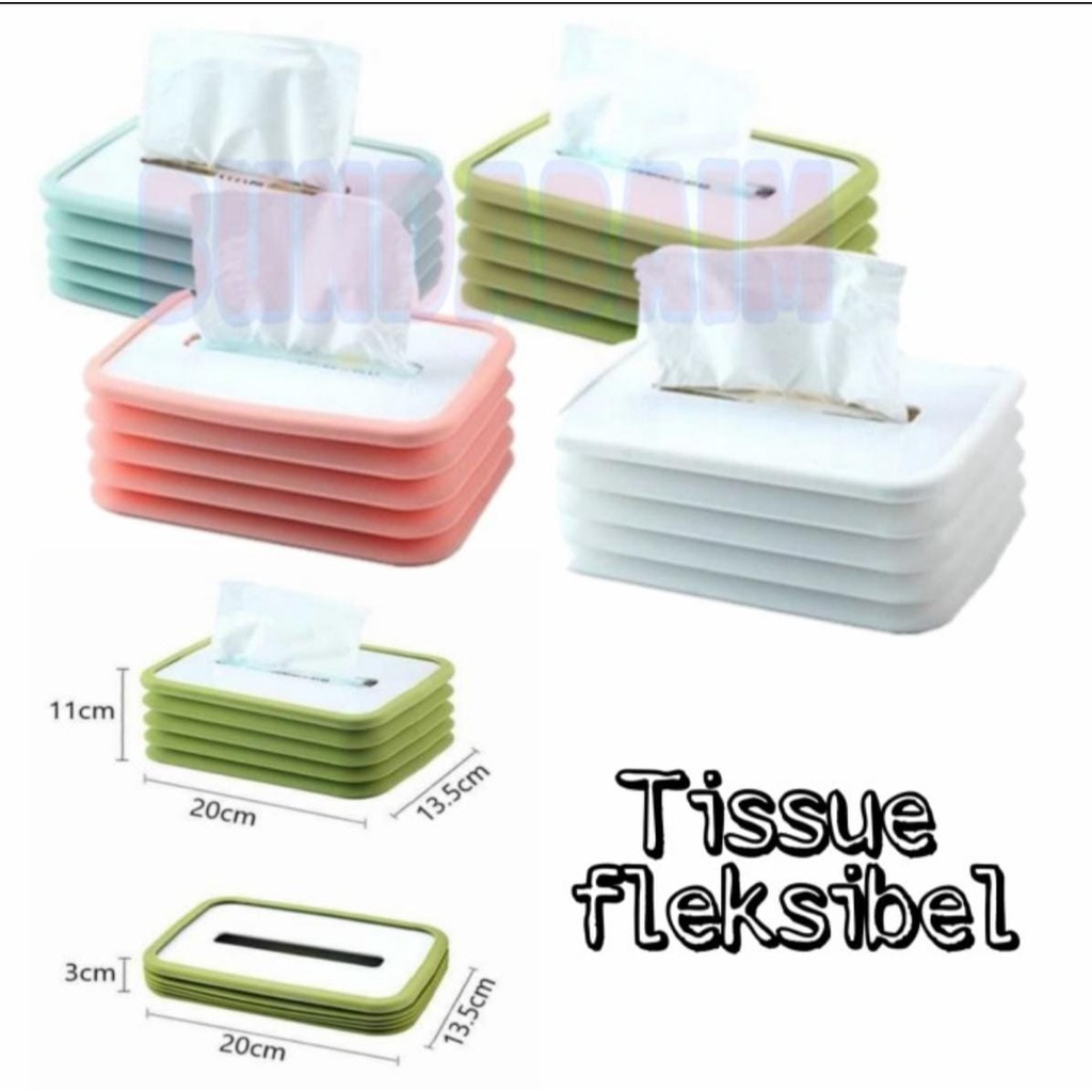 Tempat Tissue lipat kotak Tissue silicone Fleksibel tissue box