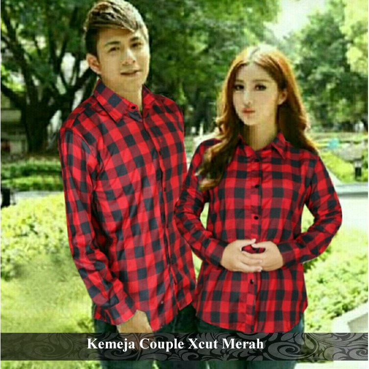  Baju  Kotak  Kotak  Warna Merah Kumpulan Model Kemeja