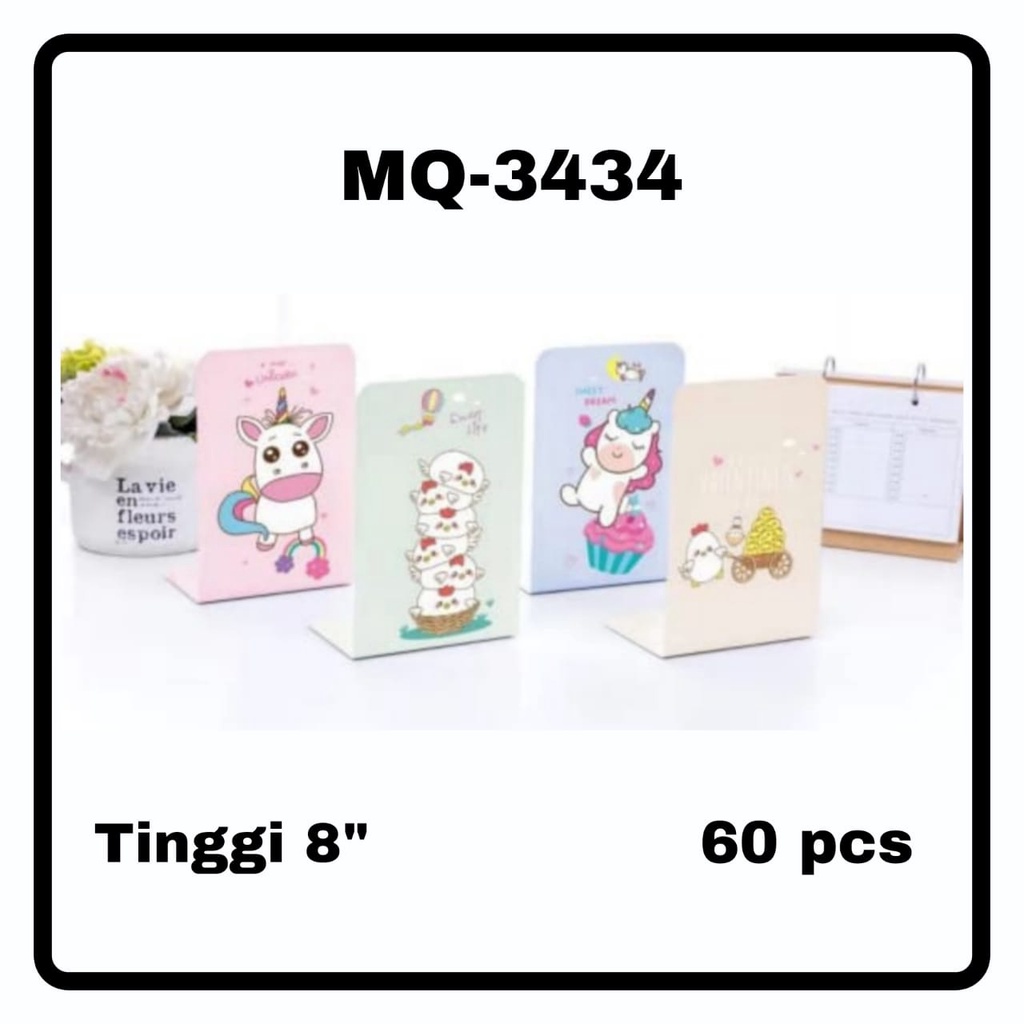 

STAND BOOK / Book END / PEMBATAS Buku MOTIF UNICORN DAN AYAM Bahan Besi dapat 2 pcs MQ-3434