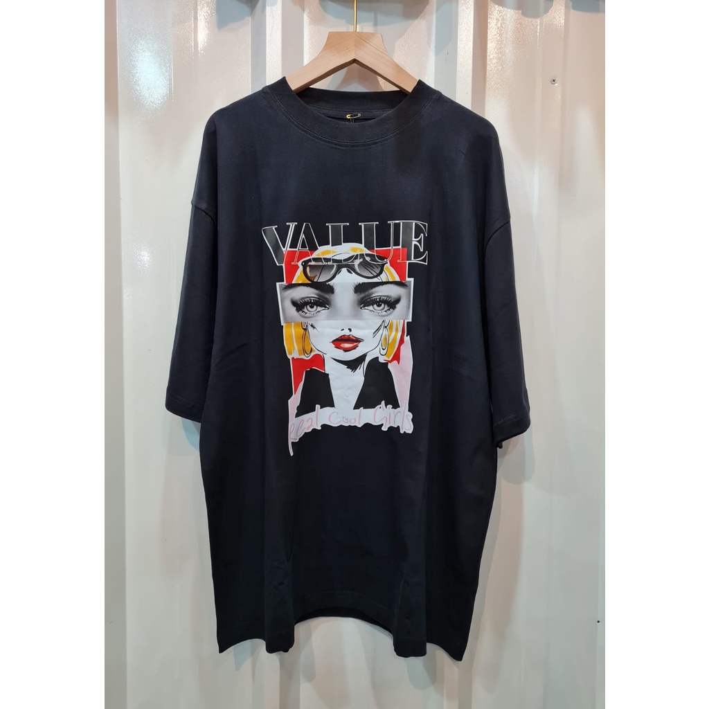 T-shirt oversize tangan 3/4