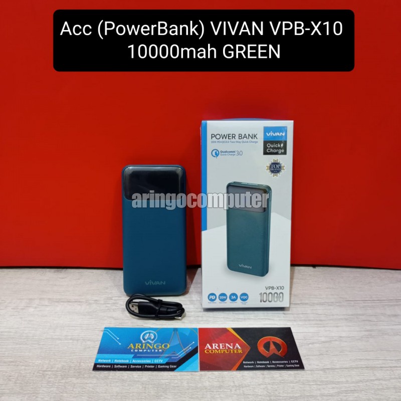 Acc (PowerBank) VIVAN VPB-X10 10000mah GREEN