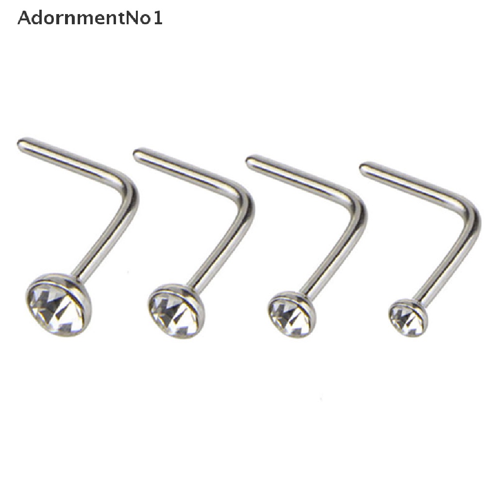 (AdornmentNo1) 12pcs / Set Cincin Tindik Hidung / Tubuh Bahan Surgical Steel Hias Kristal Untuk Wanita