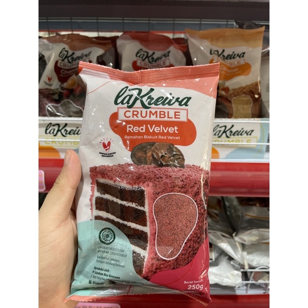 

La Kreiva Crumble Red Velvet Remahan Biskuit Red Velvet Kemasan 250g crumb