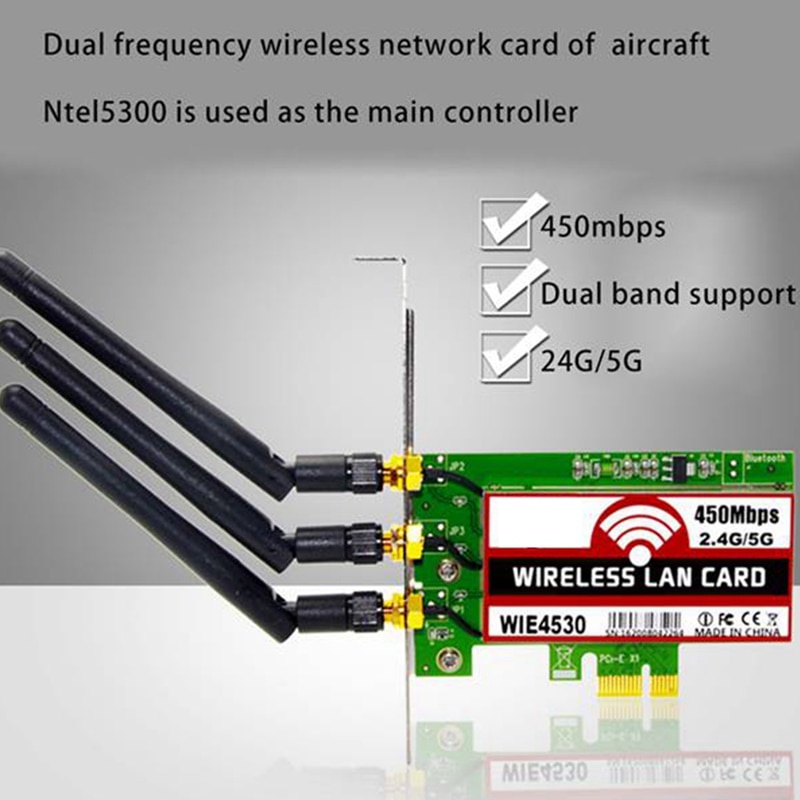 PCIE Wifi Dual Band 3 Antena Intel Wireless Network Card Adapter