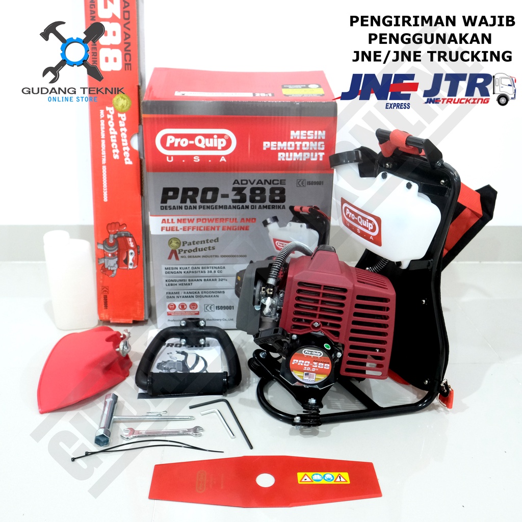 Mesin Potong Rumput PROQUIP PRO 388 2Tak / Brush Cutter Grass Gendong PRO QUIP PRO 388 2 Tak