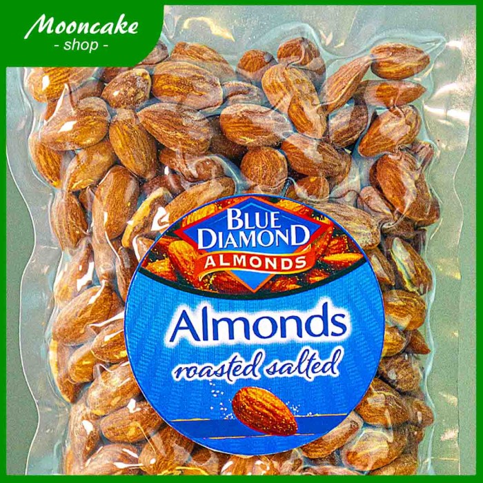 

504Omekho Kacang Almond Panggang Kupas Blue Diamond Roasted Salted 500Gr Jy60Jhh