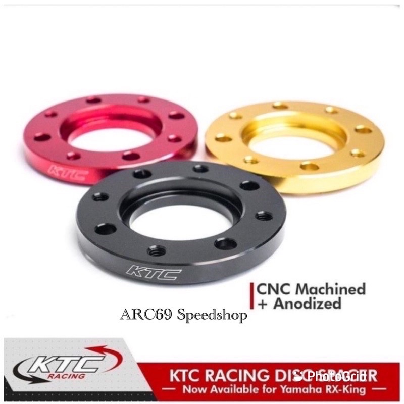 ADAPTOR PIRINGAN CAKRAM DEPAN KTC YAMAHA RX KING SPACER DISC RX KING KTC FULL CNC ORIGINAL