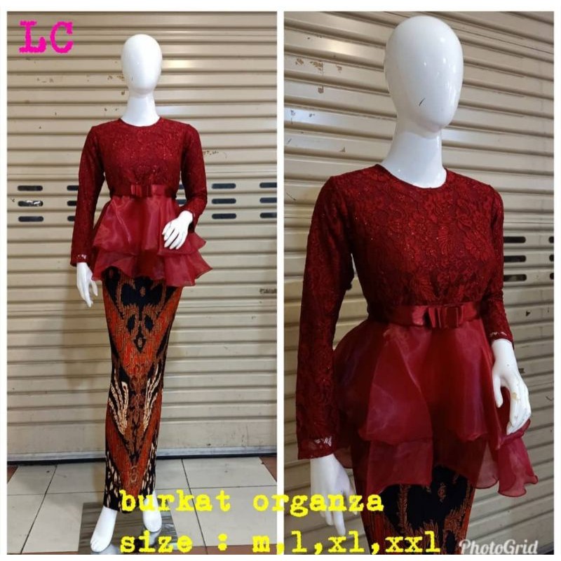 REALPICT Setelan Kebaya Brukat Organza / Kebaya Modren / Kebaya Pesta / Kebaya Wisuda