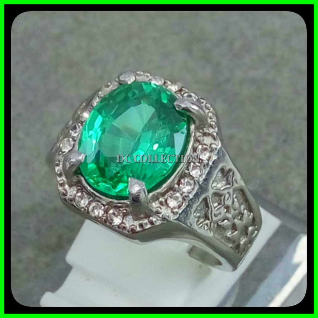 CINCIN PERMATA GREEN AQUAMARINE