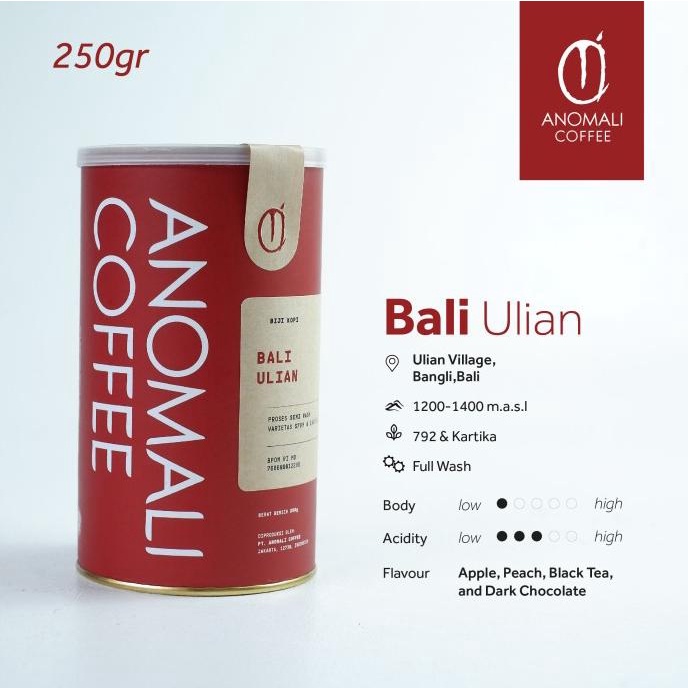 

TERBARU Anomali Coffee Biji Kopi Bali Ulian 250gr /KOPI RUBE/KOPI KAPAL API/KOPI SLB/KOPI PEJUANG/KOPI BUBUK