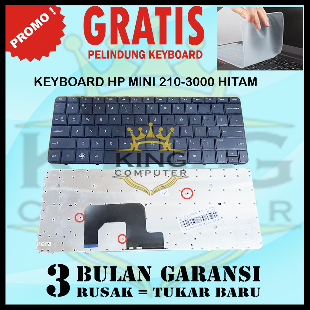 Keyboard HP Mini 110-3500 HP Mini 110-3505 110-3530 110-3600 210-3000 Hitam