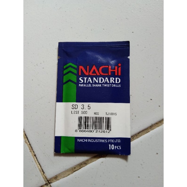 mata bor besi 3.5mm nachi mata bor HSS 3.5 mm nachi new