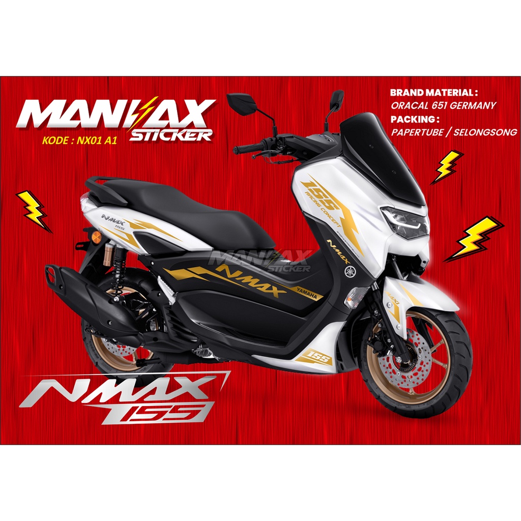 STIKER ALL NEW NMAX PUTIH CUTTING STICKER NMAX 2022 GOLD