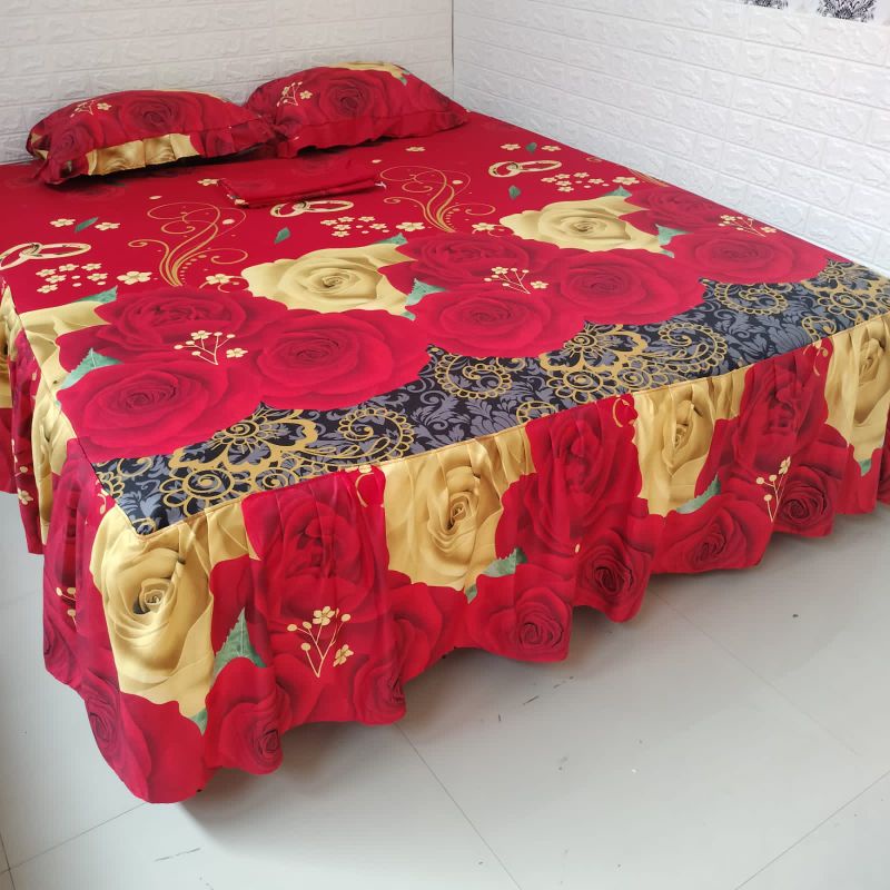 sprei rumbai bunga mawar