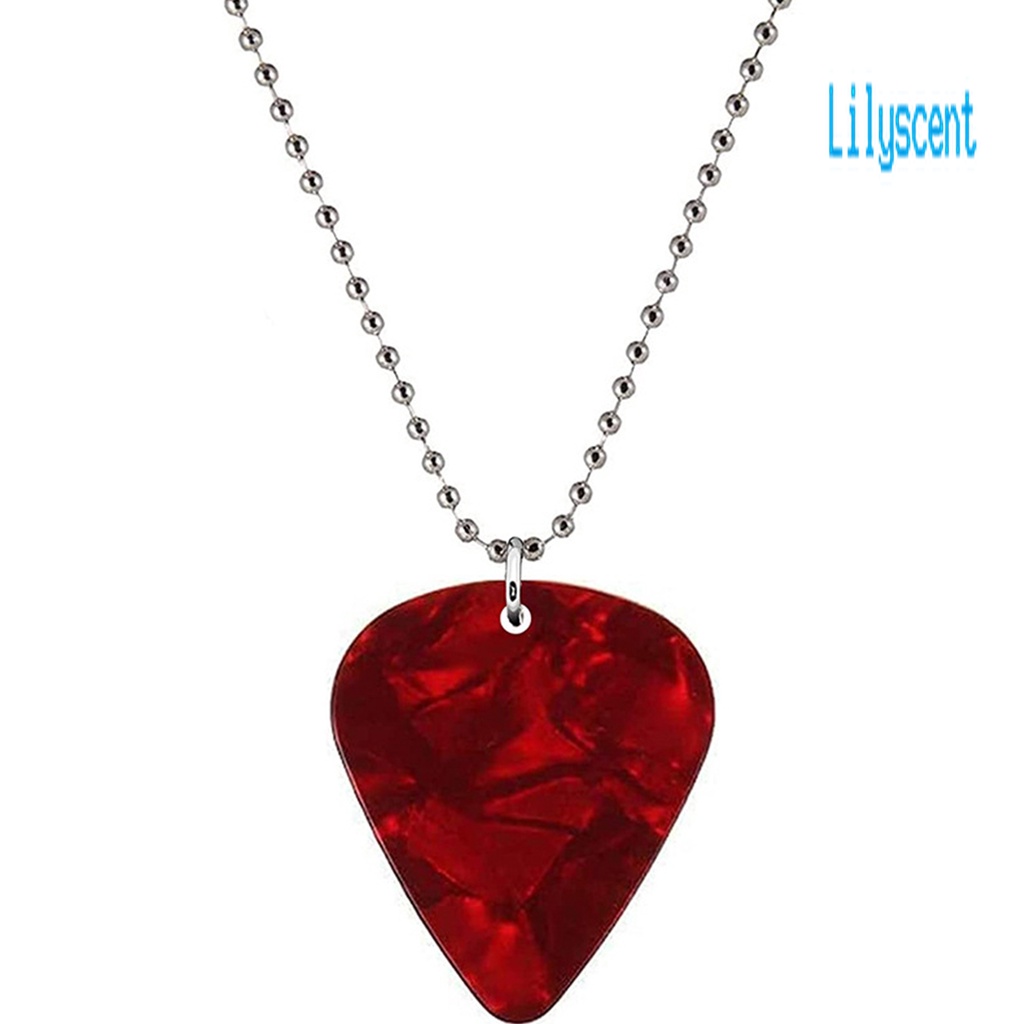 Lily Kalung Rantai Dengan Liontin Pick Gitar Untuk Unisex