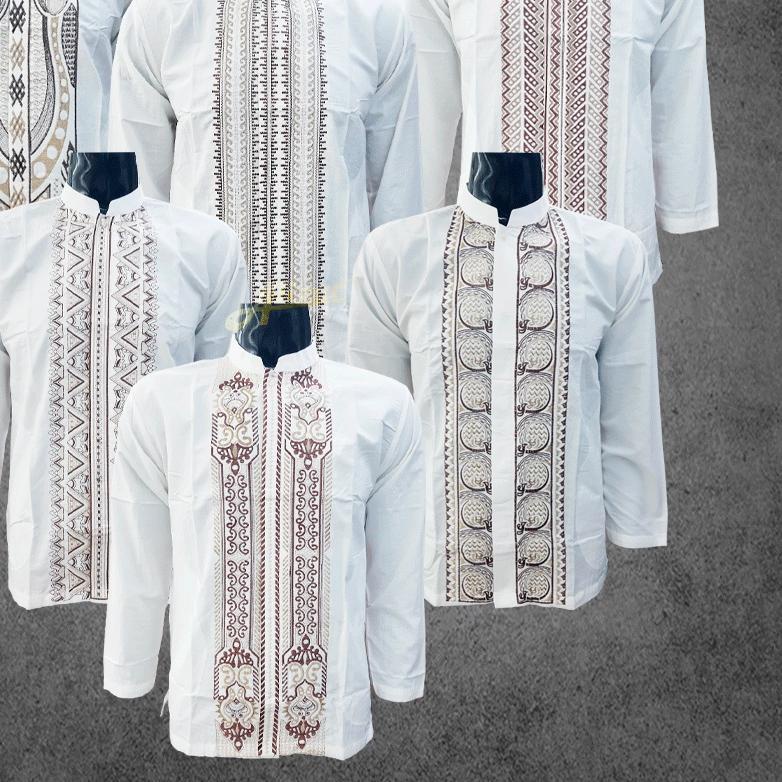 ❅ Baju Koko Pria Lengan Panjang, Kemeja Koko Pria Dewasa Putih Lengan Panjang ➩