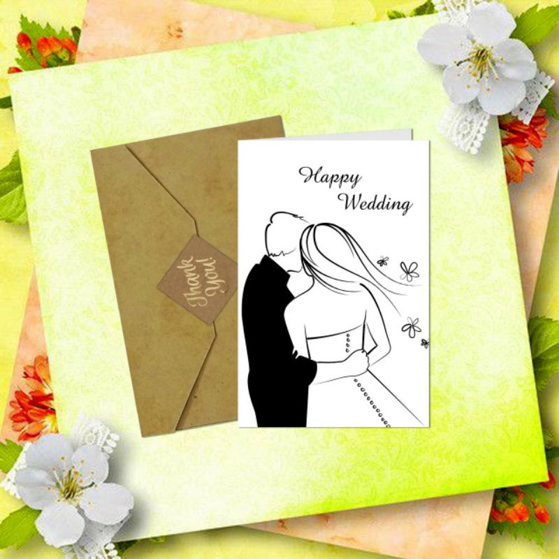 Kartu Ucapan Happy Wedding