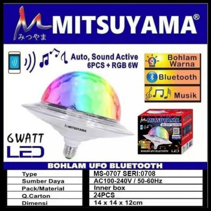 Lampu Bohlam UFO MS-0707 SERI :0708 Bluetooth / music disco MITSUYAMA