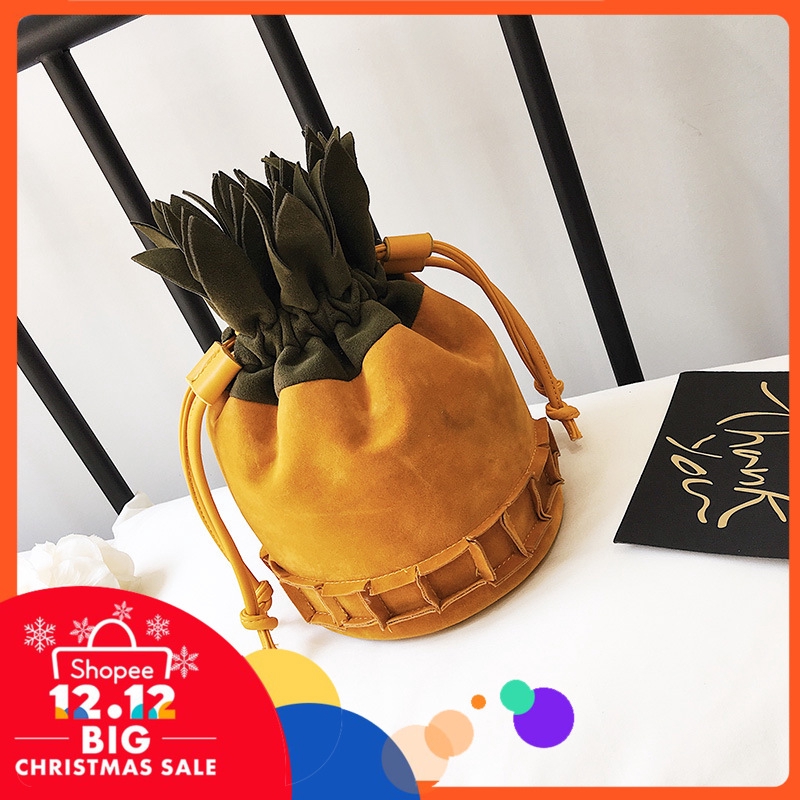 Tas Wanita Lucu/ Tas Anak/ Package Fruits Pineapple Bucket Package Chain COD