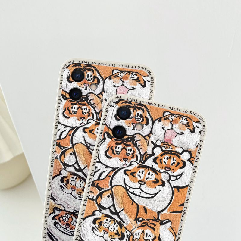 Funny Cartoon Tiger Case for iPhone 6S 7 8 Plus XR XS Max iPhone 11 12 13   Pro Max Apple Case ip 13 Smile Tiger Cover