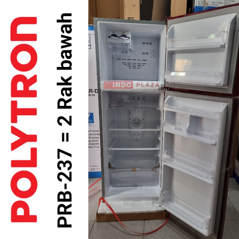 KULKAS POLYTRON 2 Pintu PRB-217 NEW 2022 Bunga Timbul