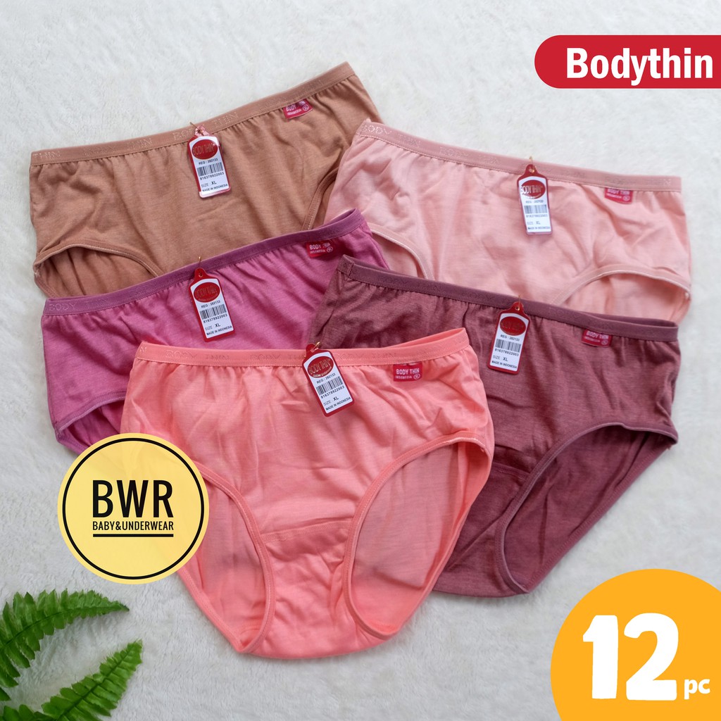 Grosir [1 Losin] CD Celana Dalam Wanita BODYTHIN Murah Berkualitas [VI S8/V10] Bodythin - Bwr