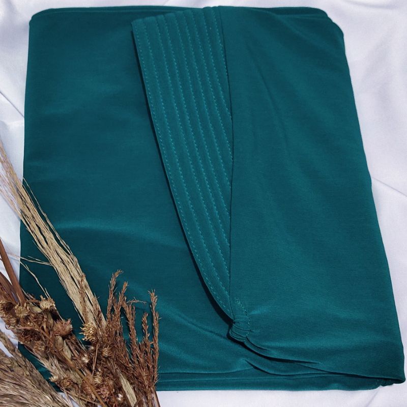 Jilbab Instan Jersey korea hijab jersey karet dagu By Miftah Collection Part 1-Ijo toska