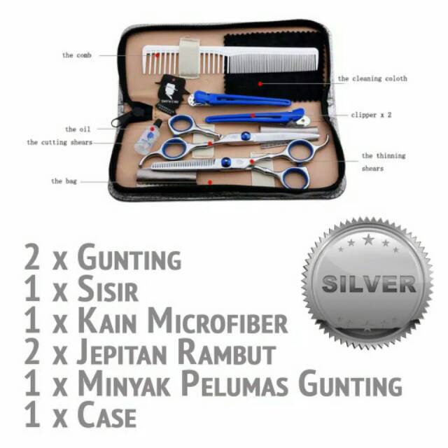 SET GUNTING RAMBUT SALON PROFESIONAL LENGKAP UNTUK BARBERSHOP BARBER SHOP GUNTING SASAK SHAGGY