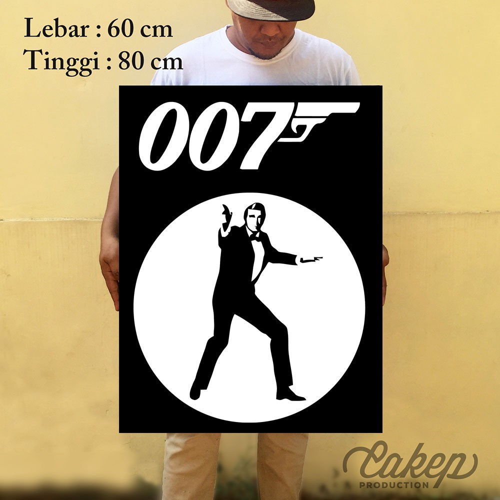 James Bond 007 Film Poster Kayu Pajangan Dekorasi Dinding Rumah Wall Decor