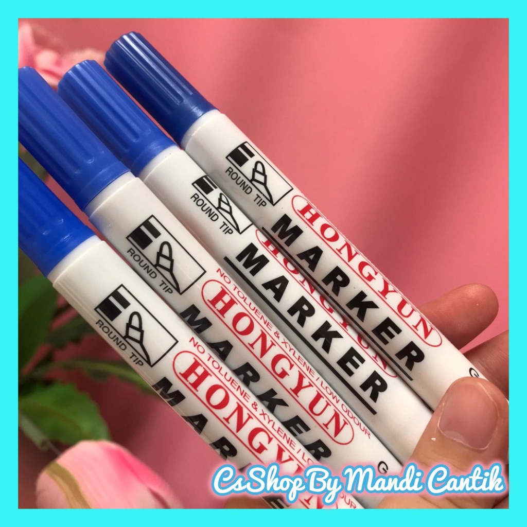 

Spidol Hongyun spidol marker permanen warna biru 1lusin bisa cod jkt
