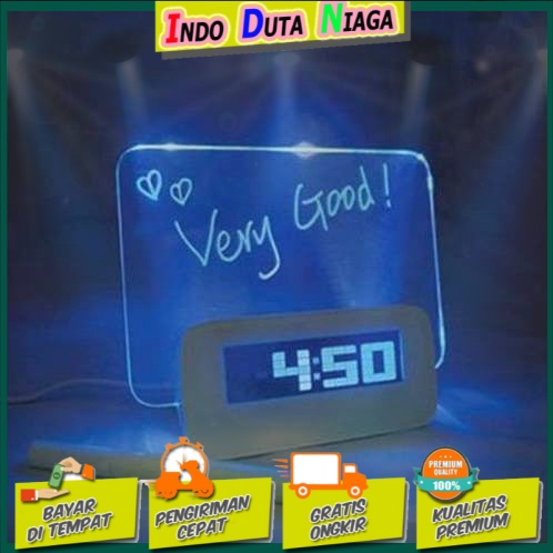 HOUSEEN Jam LCD Display Alarm Clock Memo Board - 003 (Replika 1:1)