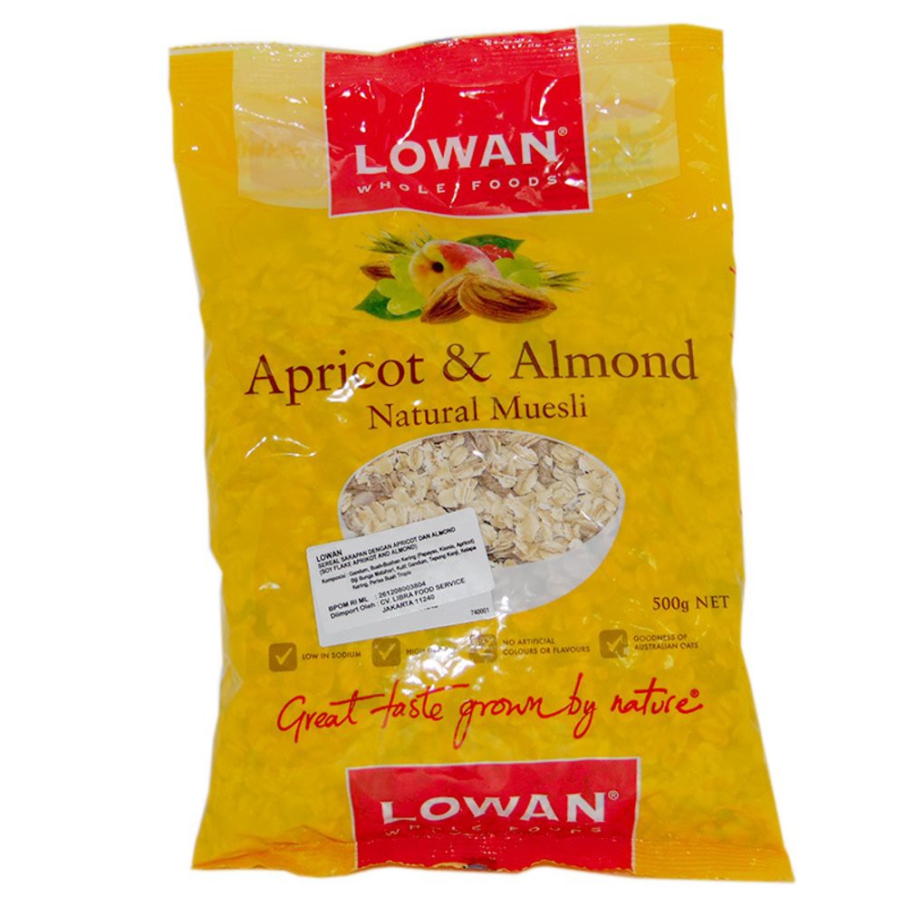 Lowan Natural Muesli - Apricot Almond 500 Gr