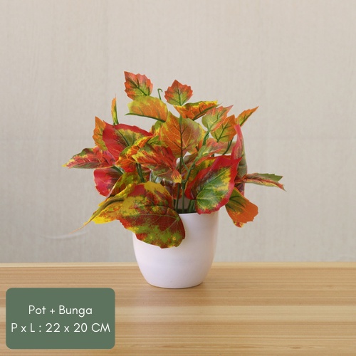 Retaily PT37 Pot Tanaman Hias Bunga Hias Plastik Ornamen Pot Bongsai Artificial Flower Decoration