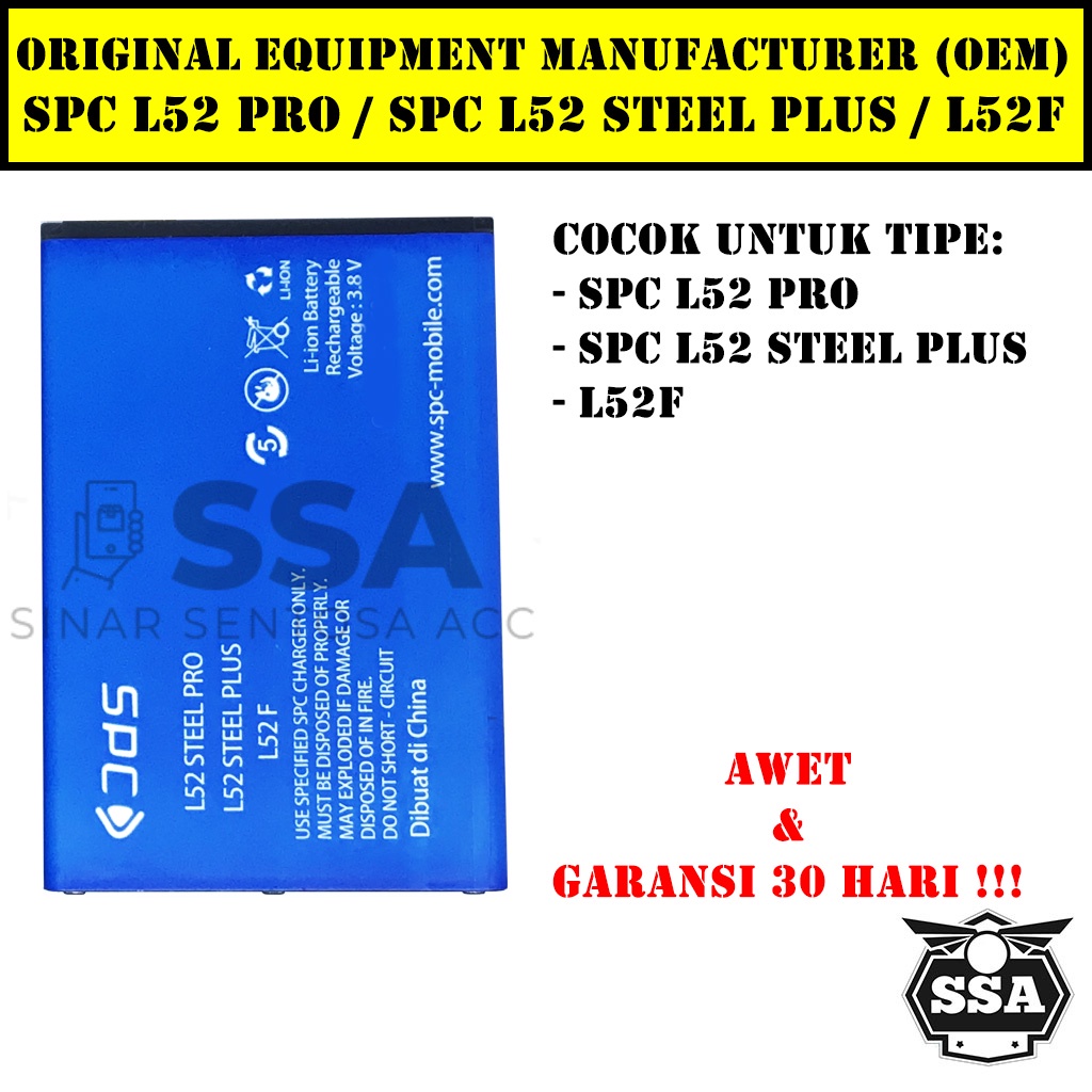 Baterai SPC L52 Pro / L52 Steel Plus Battery Batrai HP Batre Ori Original OEM Garansi Bagus Dan Awet