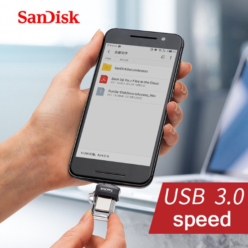 Sandisk 3.0 Flashdisk USB 3.0 High Speed Dual Interface Pendrive OTG 32GB 128GB 64GB Untuk Android