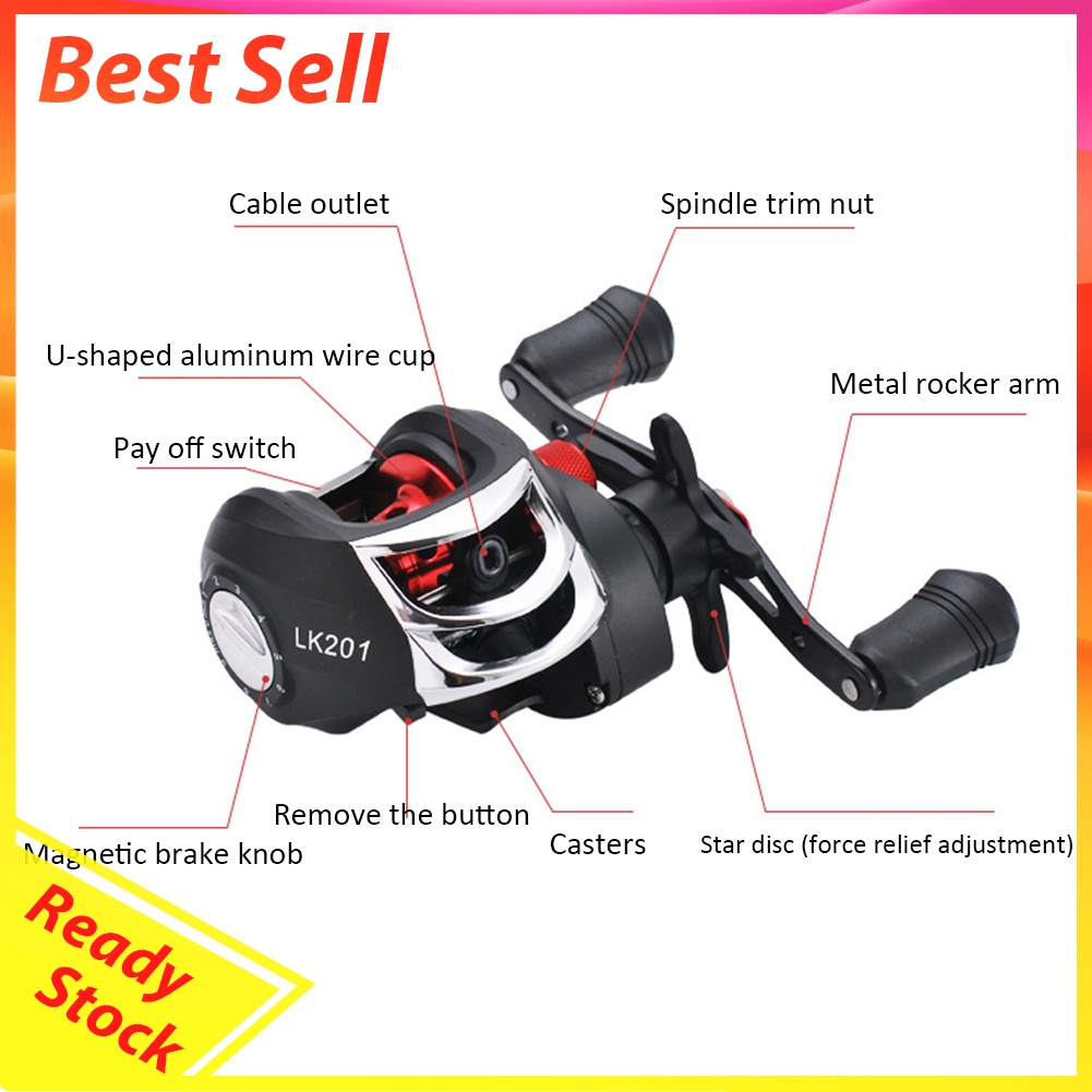 8kg Drag Strong Brake Low Profile Baitcasting Metal Saltwater Fishing Reel