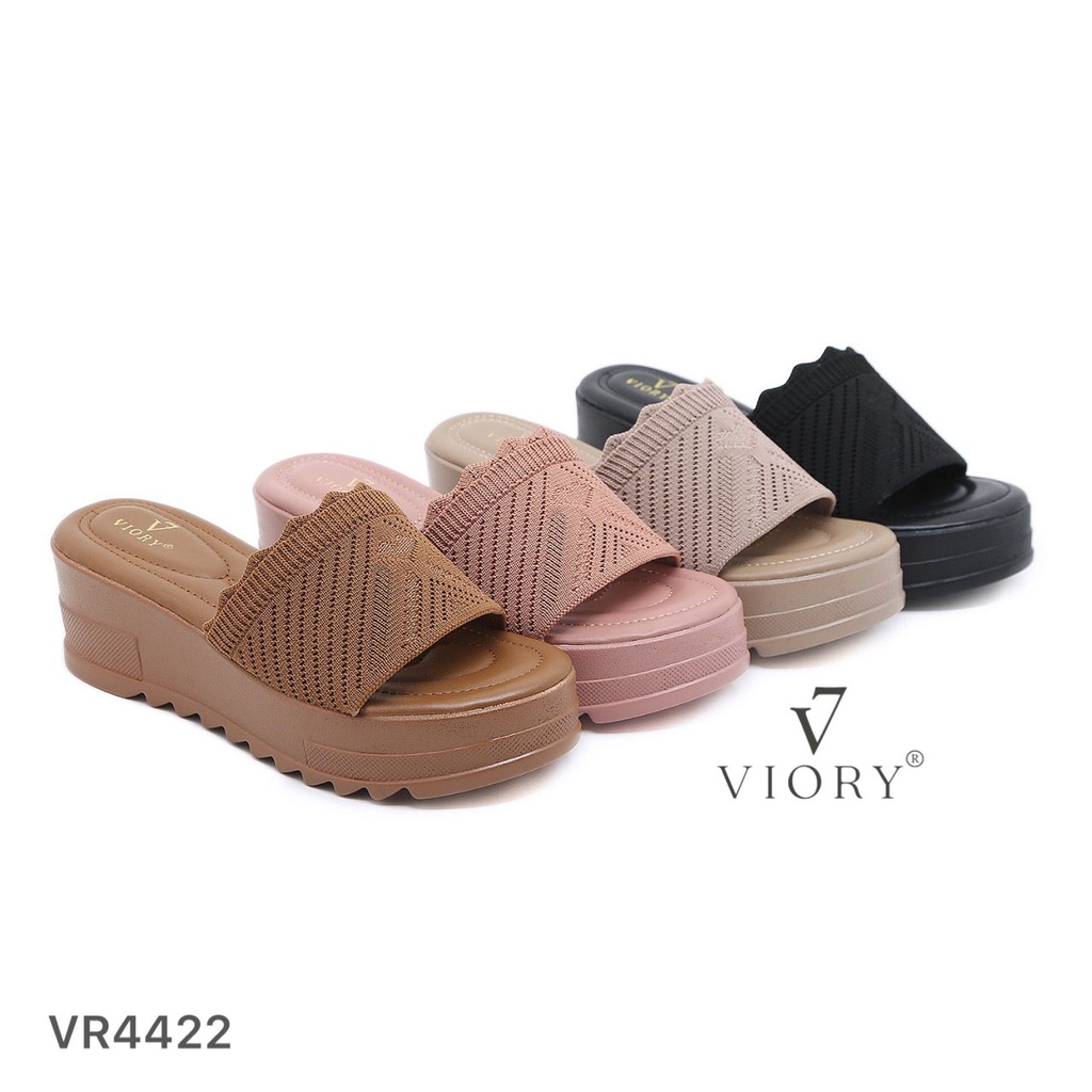 VIORY Sandal Wanita Wedges Shoes Kulit #VR4422 ORIGINAL