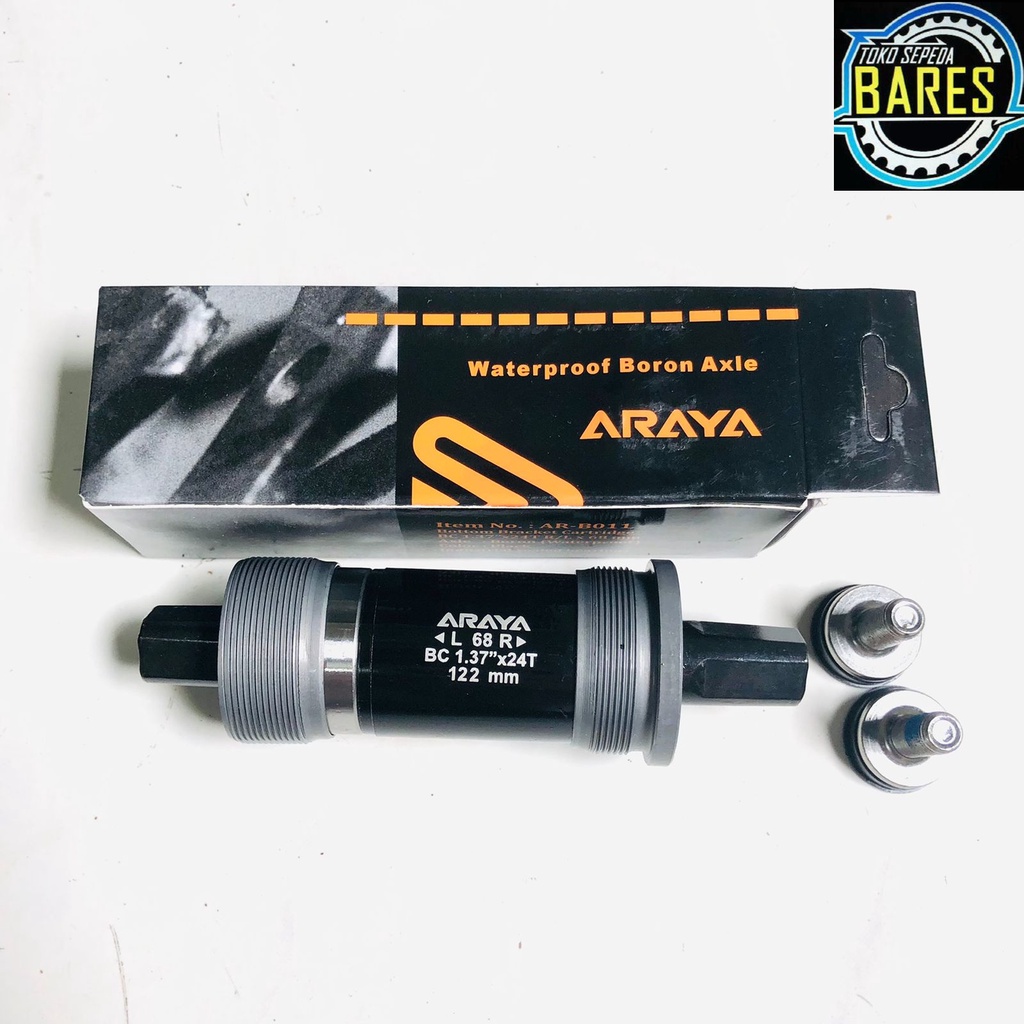 BB Cartridge Set Sepeda Araya AR-B011 110.5 mm - 122 mm - 127 mm / Bottom Bracket Kotak Bearing Gir / As Tengah Laker Jepang