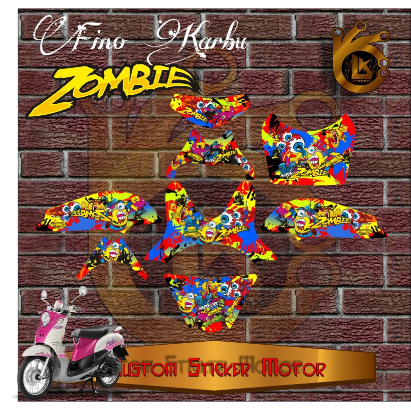 DECAL STICKER YAMAHA FINO KARBU ZOMBIE