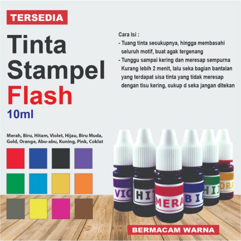 

Tinta stempel flash otomatis 10 ml