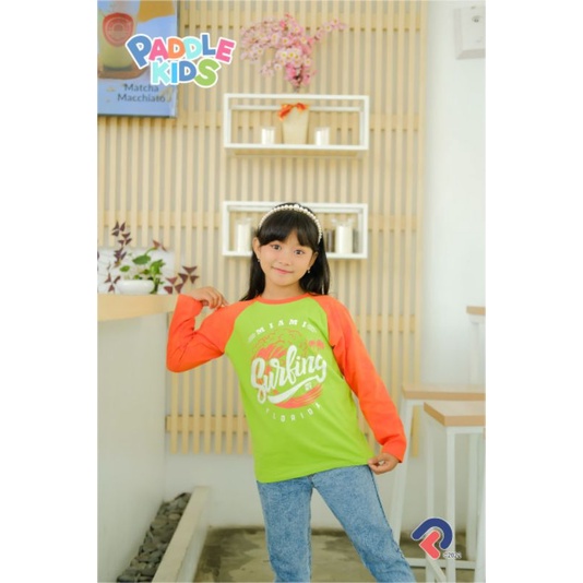 kaos panjang raglan cewek 7-14 tahun